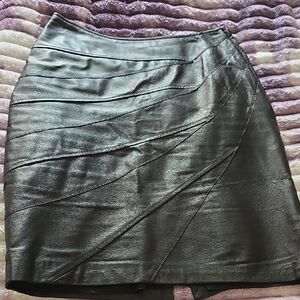 Danier Black Leather Mini Skirt